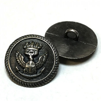 M-3340-Antique Silver Crest Button